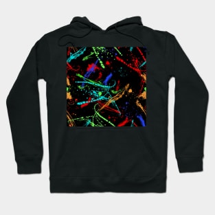 Colorful watercolor splatter pattern, brush strokes Hoodie